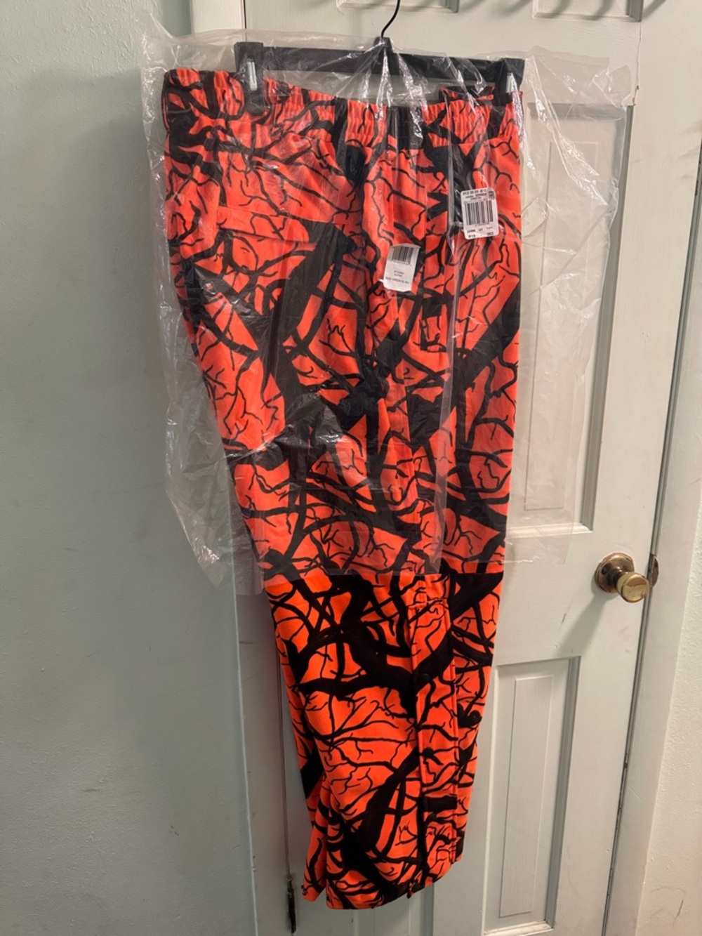 Classic Orange and Black Graphic Print Pants